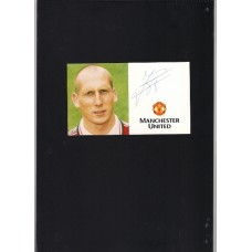Signed Jaap Stam Manchester United photo card.  SORRY SOLD 